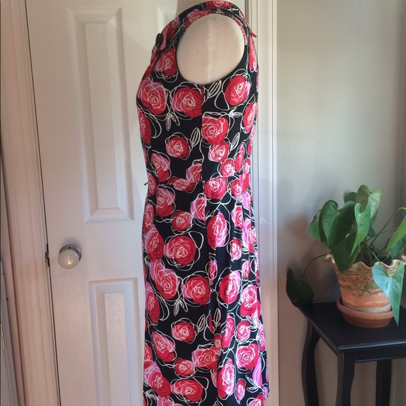 Karin Stevens Retro Rockabilly Black Rose Dress 8p - Picture 6 of 8